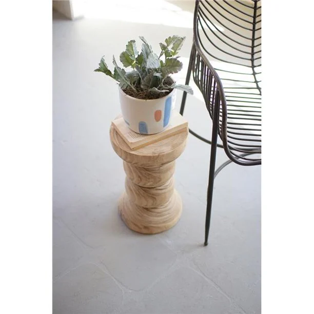 Kalalou CFAN1016 Hand-Carved Wooden Pedestal