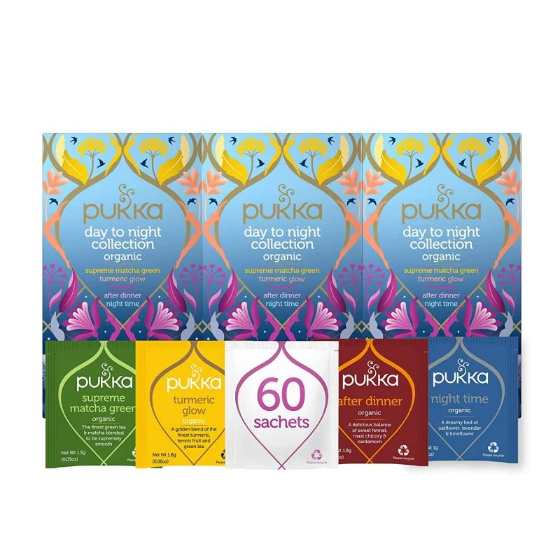 Pukka Herbs Day to Night Collection, Organic Herbal Teas, 3 Pack, 60 Tea Bags
