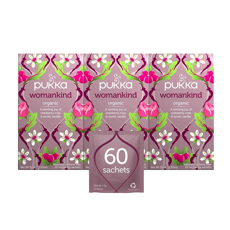 Pukka Womankind, Shatavari, Cranberry & Rose Flower, 3 Pack, 60 Tea Bags