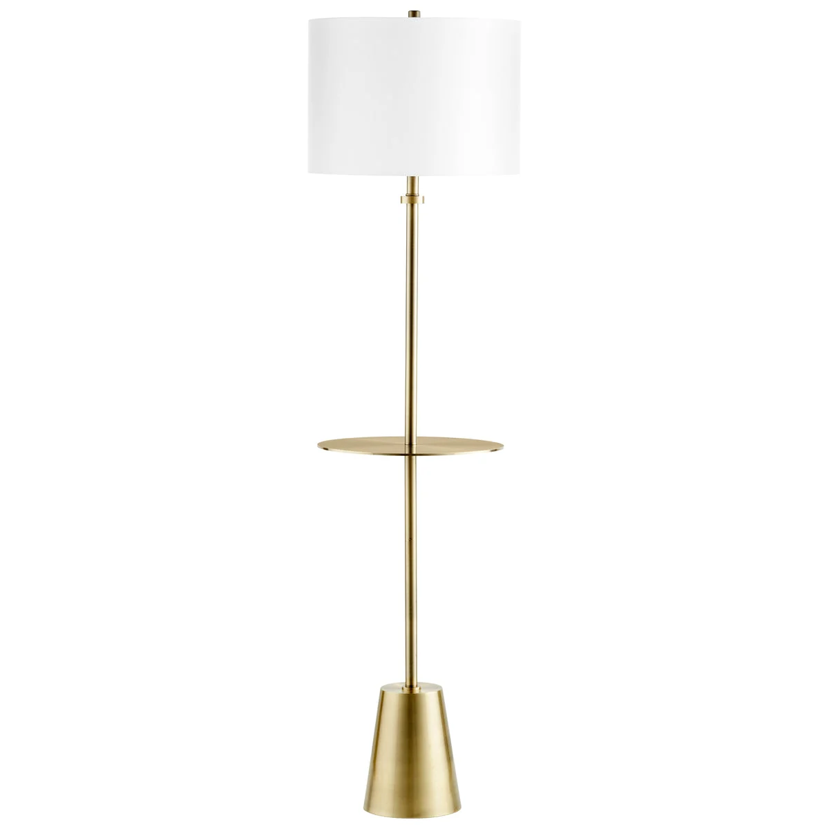 Cyan Design 10950 Iron With Off White Cotton Shade and White Liner Peplum Table Lamp