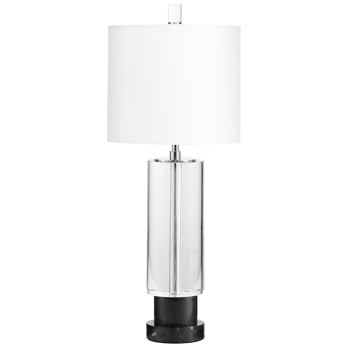 Cyan Design 10955 Iron/Crystal/Marble with Off White Linen Shade and White Liner Gravity Table Lamp