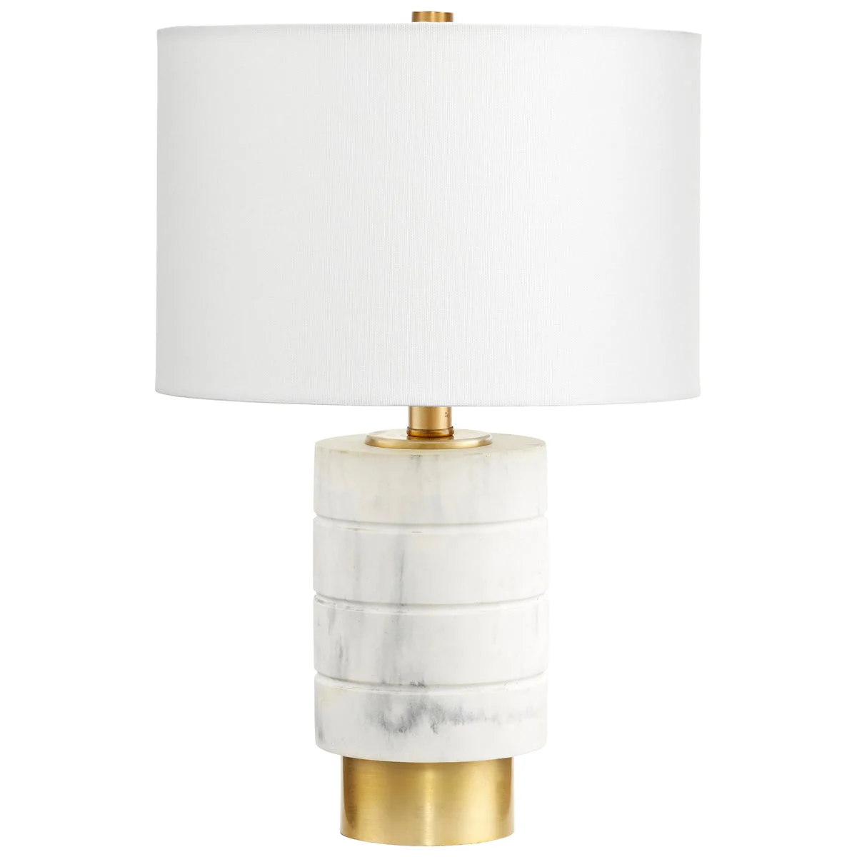 Cyan Design 10958 Iron/Marble with Off White Linen Shade and White Liner Casper Table Lamp