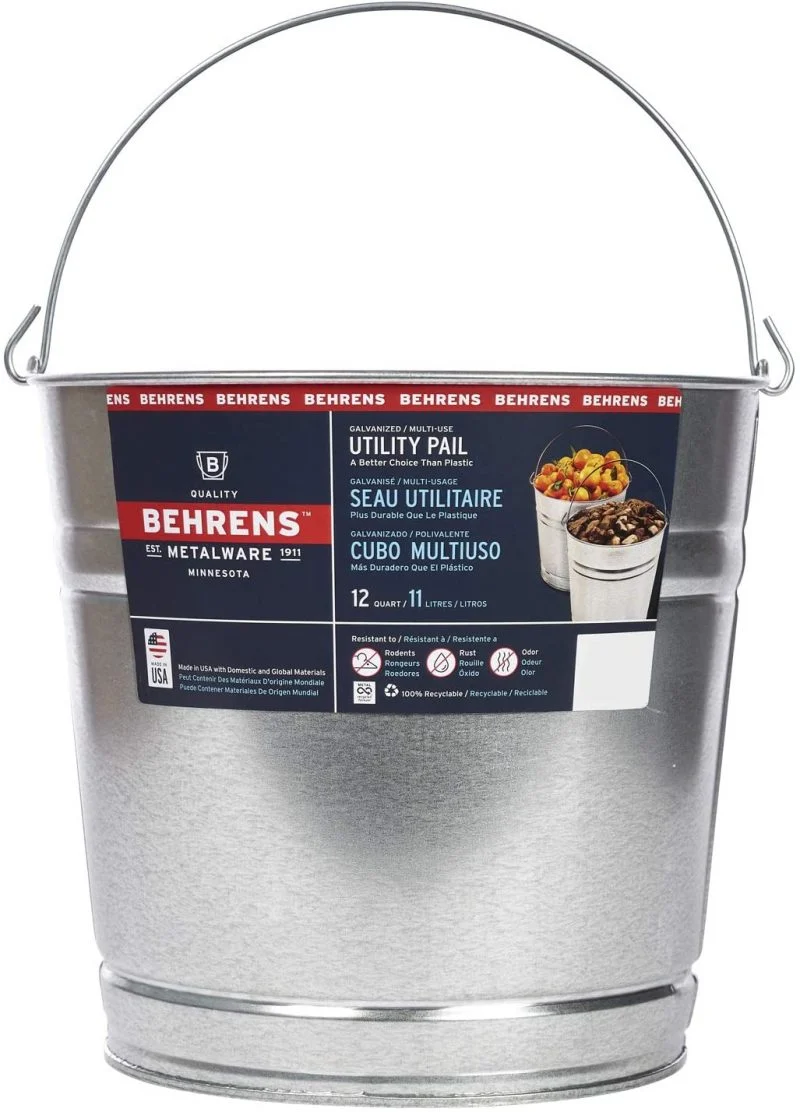 Behrens Galvanized Steel Utility Pail, 12 Quart