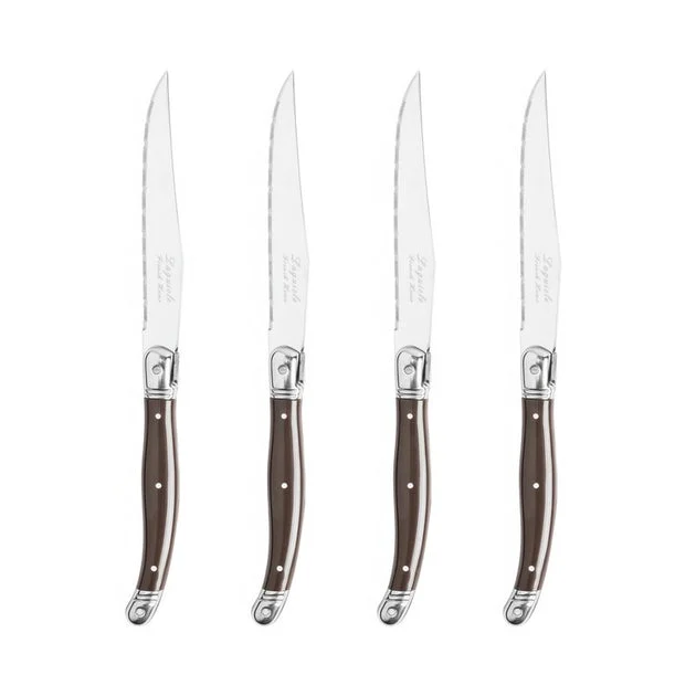 Laguiole Steak Knives Set of 4 - Chocolate Brown