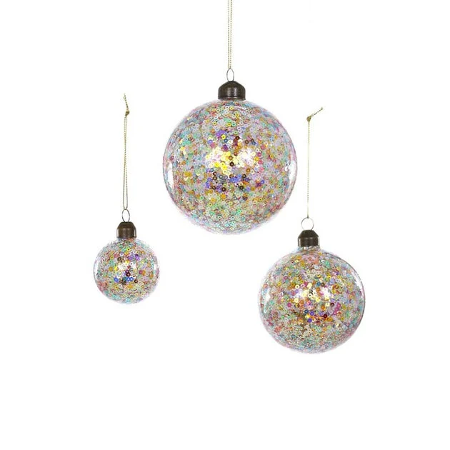 Confetti Baubles Set of 3 - Pastel