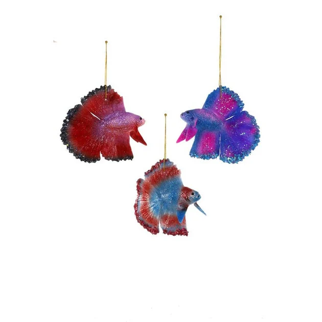 Beta Fish Ornaments Set of 3