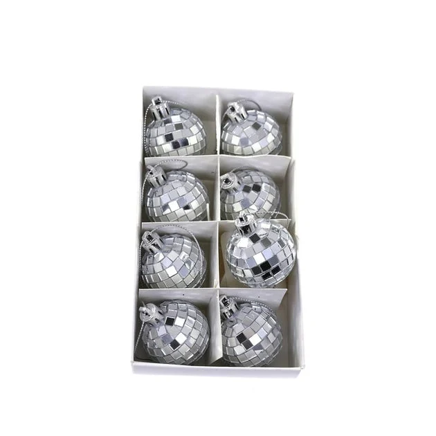 Tiny Disco Ball Ornaments in Box - Silver