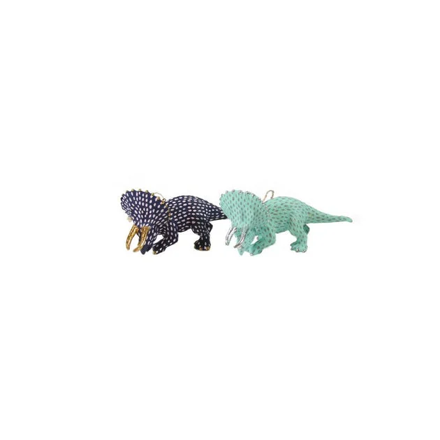 Triceratops Ornaments Set of 2