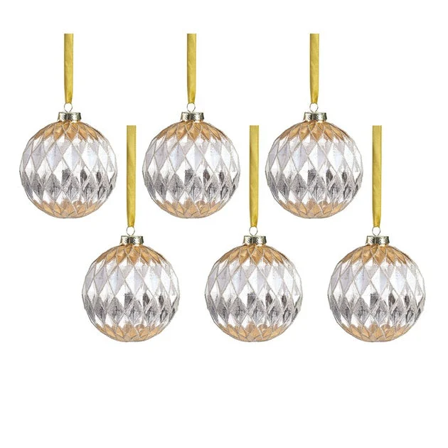 Astral Harlequin Glass Ball Ornaments Set of 6