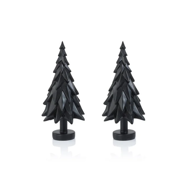 Patrice 6.75" Tall Decorative Spruce Trees Set of 2