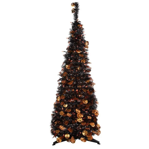 4' Pre-Lit Pop-Up Artificial Jack-O'-Lantern Halloween Tree with Orange Lights