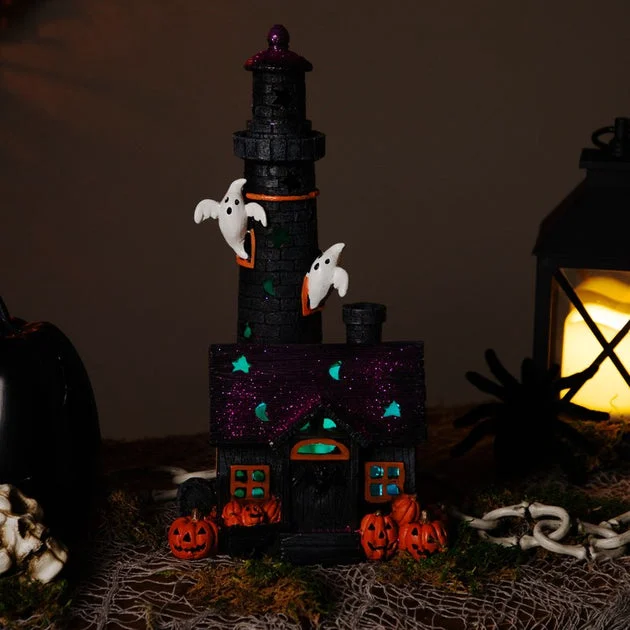 11.75" LED Lighted Haunted House Halloween Decoration