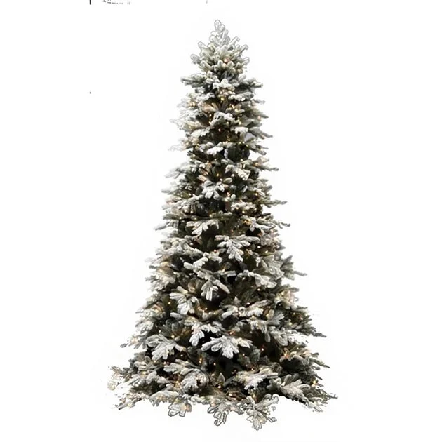 14' Pre-Lit Downswept Snow Drift Artificial Christmas Tree with 2400 Clear Staylit Lights