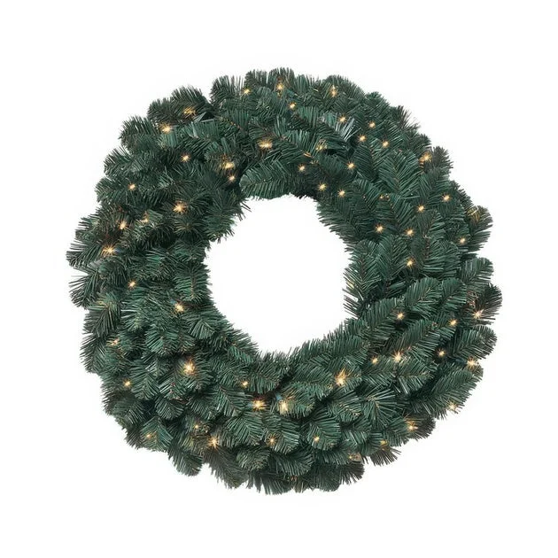 36" Pre-Lit Oregon Fir Artificial Christmas Wreath with 100 Clear Standard Lights