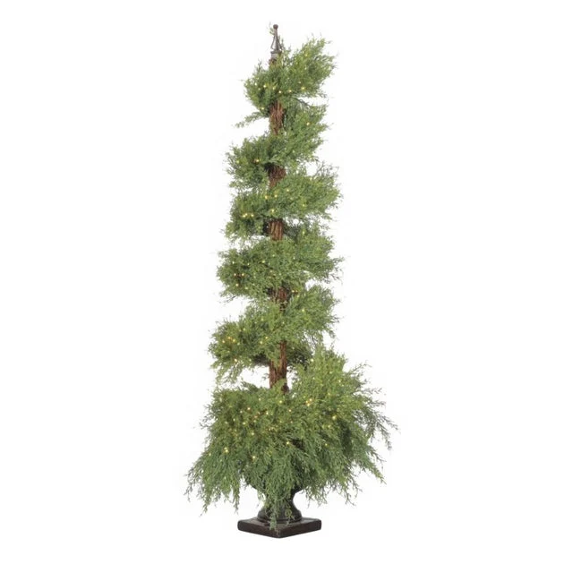 6.5' Pre-Lit Spiral Pine Artificial Christmas Tree with 350 Clear Staylit Lights