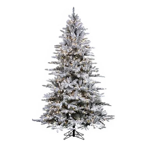 6.5' Pre-Lit Snowy Mountain Medium Artificial Christmas Tree with 550 Clear Staylit Lights