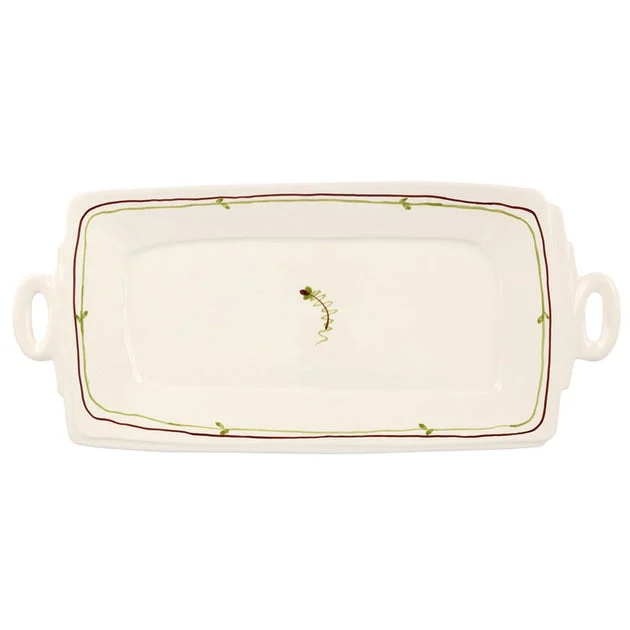 Lastra Fiori Di Bosco Handled Rectangular Platter