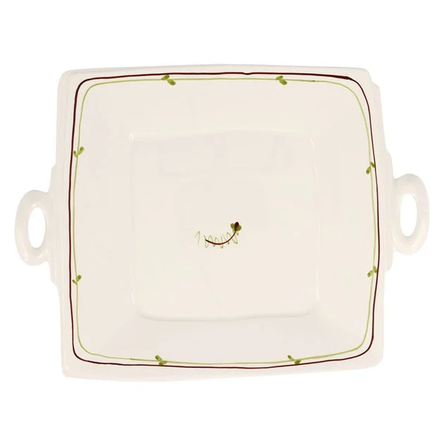 Lastra Fiori Di Bosco Handled Square Platter
