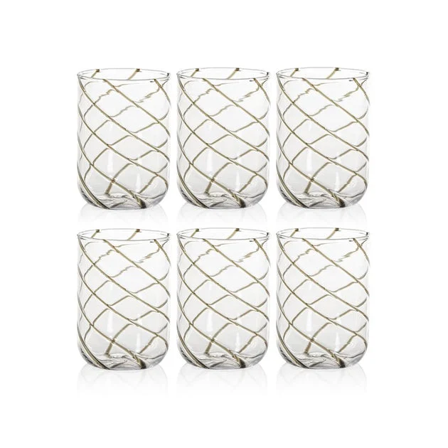 Maltia Swirl Design Glass Tumblers Set of 6