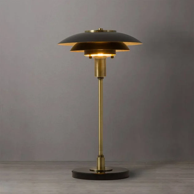 Table Lamp Rancho Mirage Peter Morelli 1 Lamp Matte Black/Weathered Brass Tiered Steel