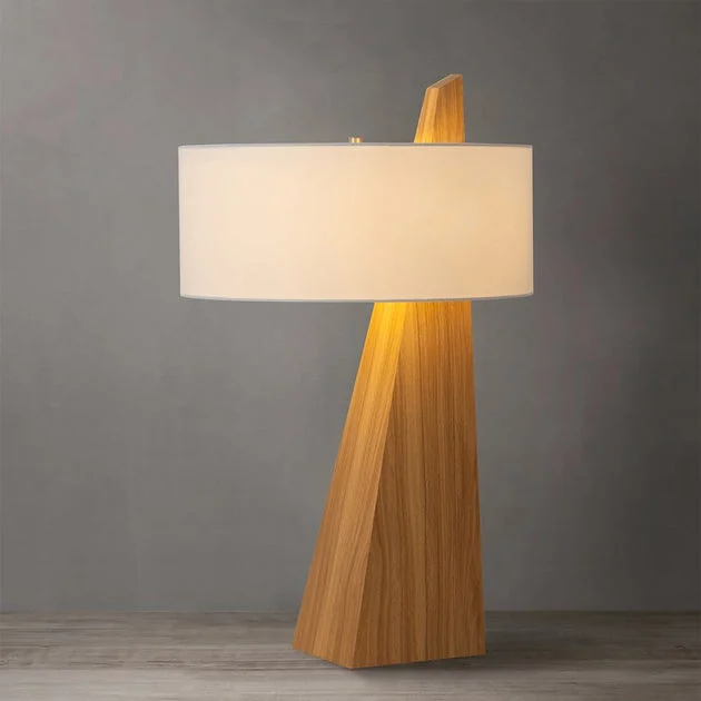 Table Lamp Obelisk Michael Song 1 Lamp Natural Ash Linen Steel/Wood