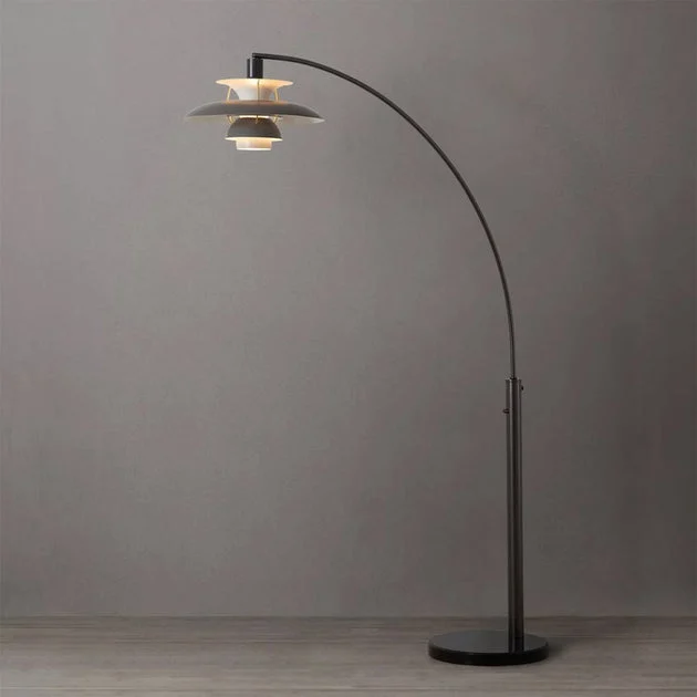 Floor Lamp Palm Springs Arc 1 Lamp Gunmetal Tiered Steel
