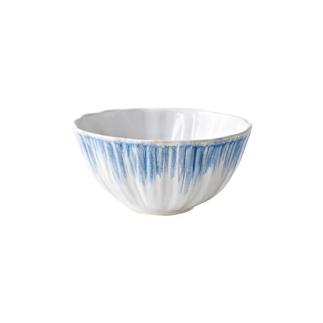 Cereal Bowl Bari 18 Ounce Blue/White Stoneware
