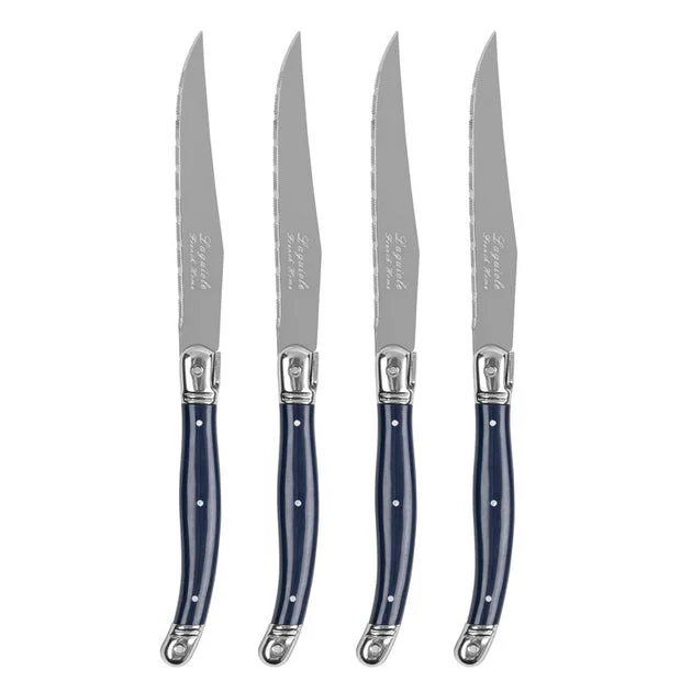 Steak Knife Connoisseur Laguiole Set of 4 Navy Acrylic/Stainless Steel