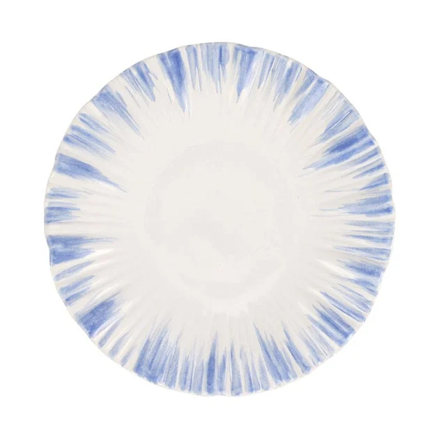 Salad Plate Bari 8 Inch Blue/White