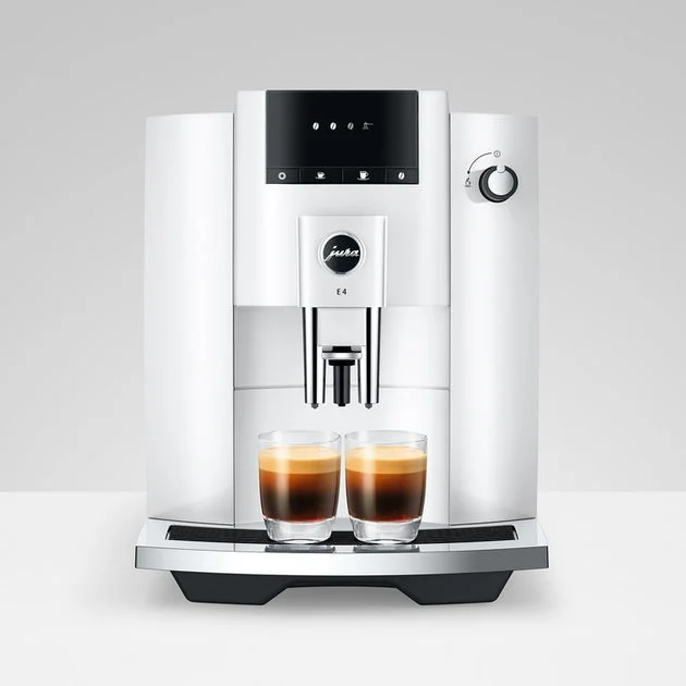 Coffee Maker E4 Specialty with Grinder Piano White 64 Ounce ABS/Stainless Steel