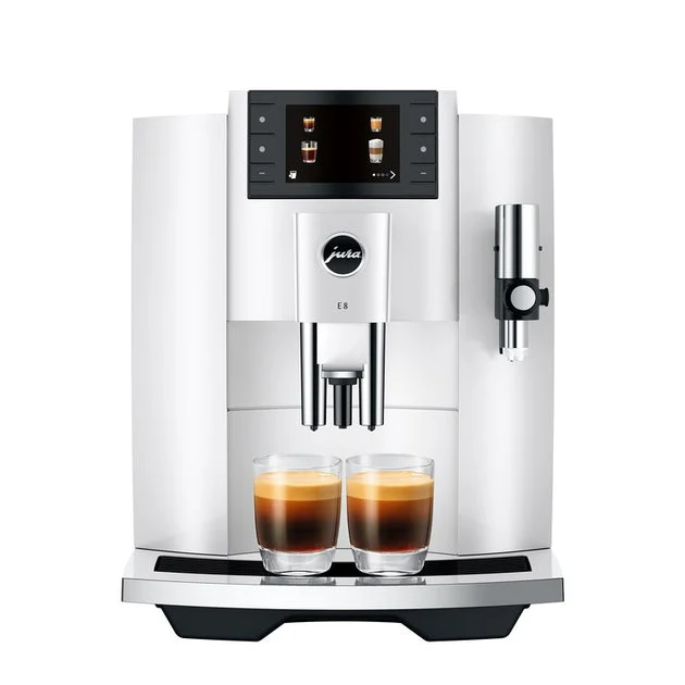 Coffee Maker E8 Specialty with Grinder Piano White 64 Ounce ABS/Stainless Steel