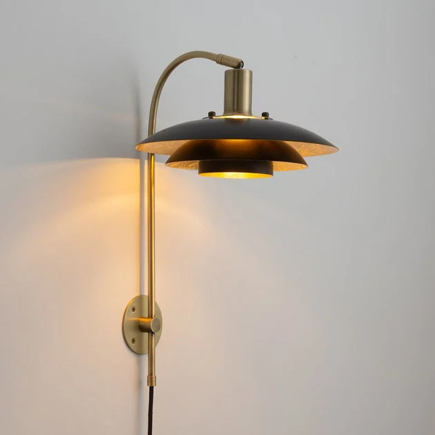 Sconce Rancho Mirage Peter Morelli 1 Lamp Matte Black/Weathered Brass Tiered