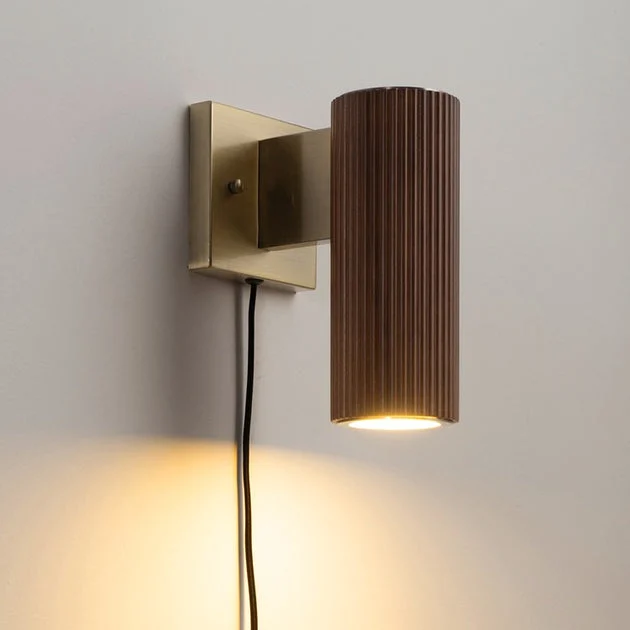 Sconce Tambo Peter Morelli 1 Lamp Dark Walnut/Weathered Brass Acrylic Diffuser