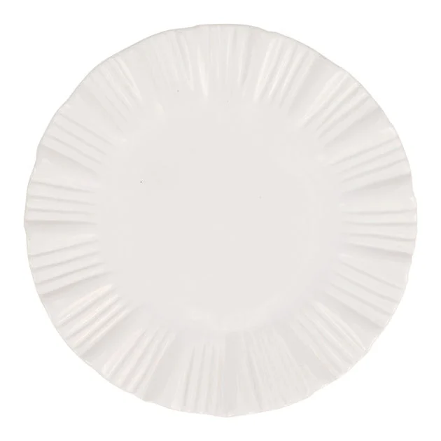 Platter Bari Small Round 12 Inch White Stoneware