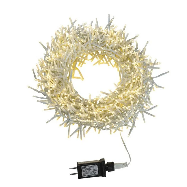 33-Foot 1000-Light Cluster Garland with Warm White LED Lights - OPEN BOX
