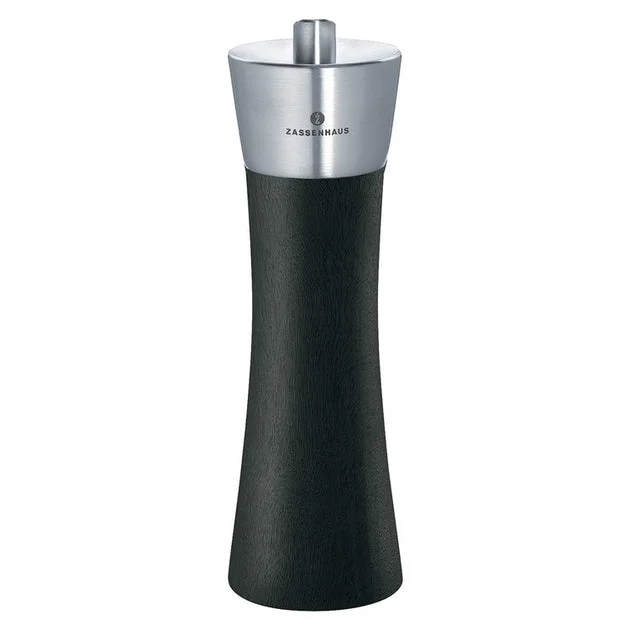 Augsburg Salt and Pepper Mill Set - Black and Stainless