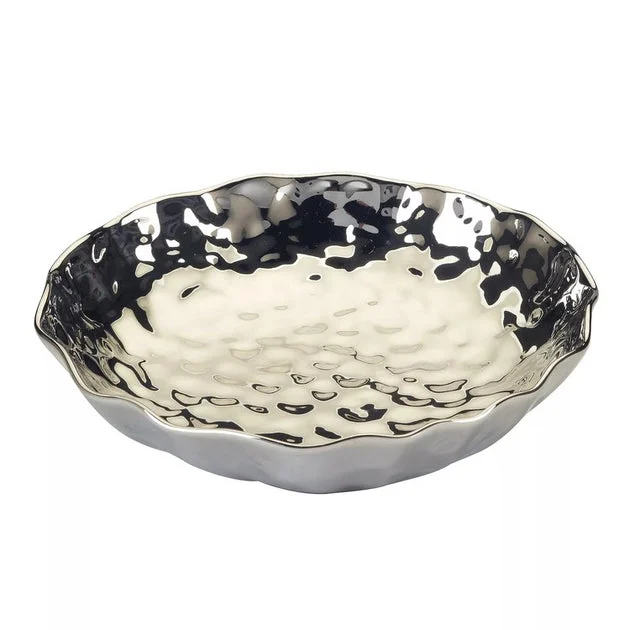 Serving Bowl Silver Coast 3 Quart Silver Porcelain