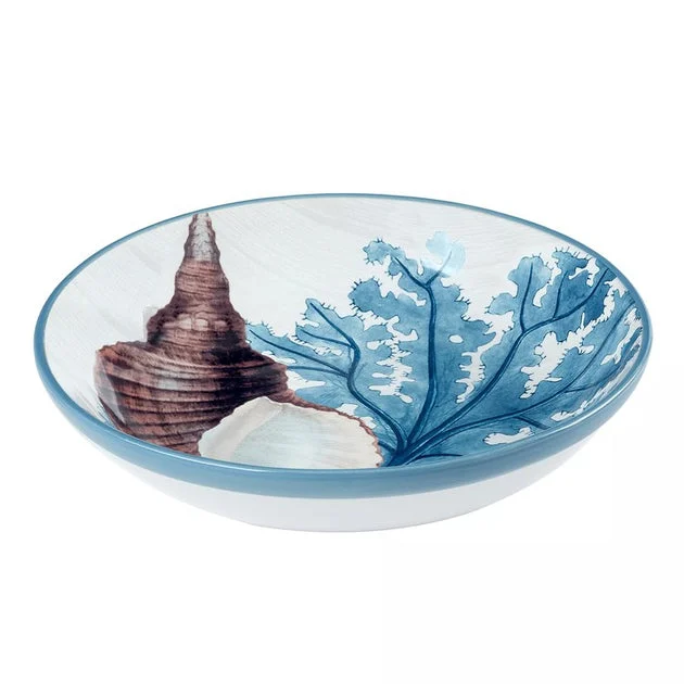 Serving Bowl Beyond the Shore 128 Ounce Multicolored Earthenware