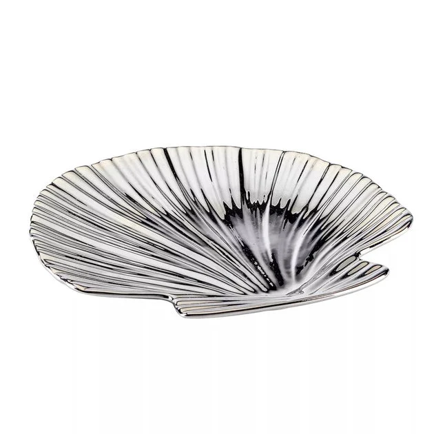Candy Bowl Silver Coast 3-D Shell Multicolored Porcelain