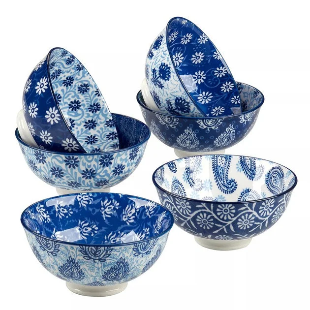 Bowl Set Carnival All Purpose Assorted 6PC 13 Ounce Multicolored