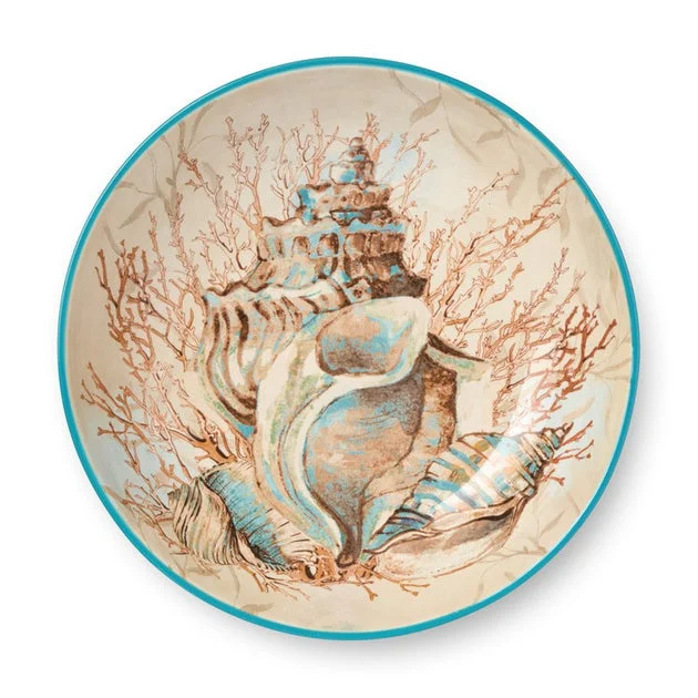 Serving Bowl Escape to the Sea 128 Ounce Multicolored Ceramic