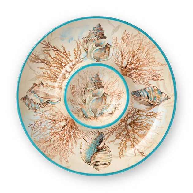 Chip and Dip Set Escape to the Sea 1PC Multicolored Ceramic