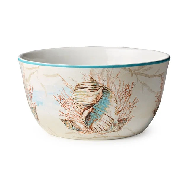 Serving Bowl Escape to the Sea Deep 198 Ounce Multicolored Ceramic