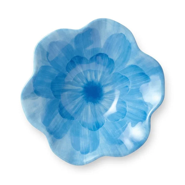 Bowl Set Wildflower Blue 3-D Floral All Purpose 4PC 22 Ounce Multicolored
