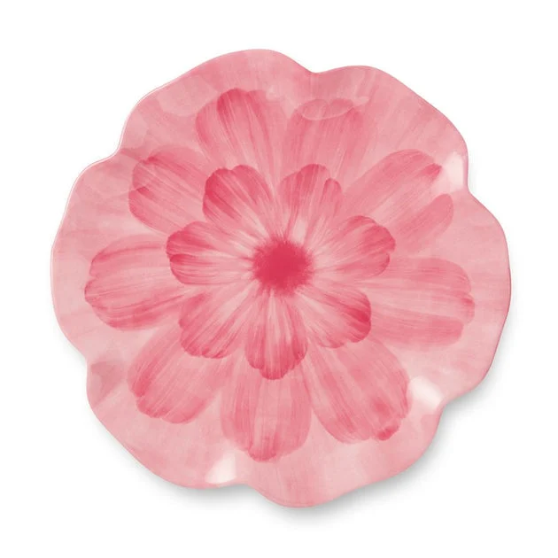 Dinner Plate Set Wildflower 3-D Floral 4PC 11 Inch Pink Melamine