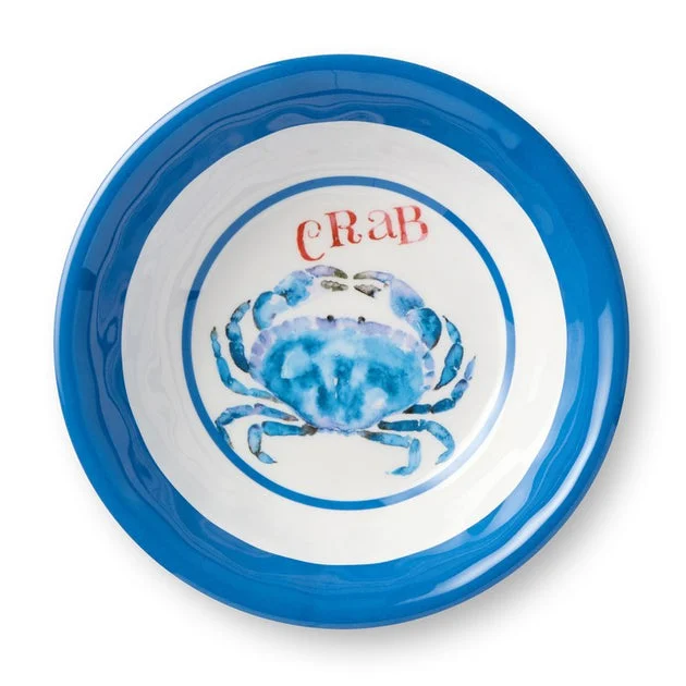 Bowl Set Beach House Crab All Purpose 6PC 22 Ounce Multicolored