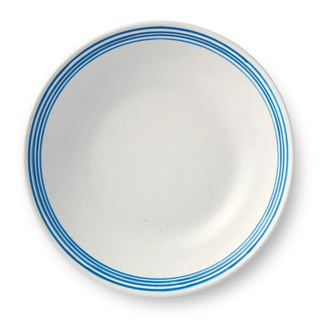 Serving Bowl Dockside Blue 112 Ounce White/Blue Stoneware