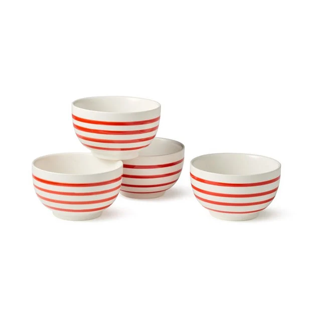 Bowl Set Dockside Red Ice Cream 4PC 20 Ounce Multicolored