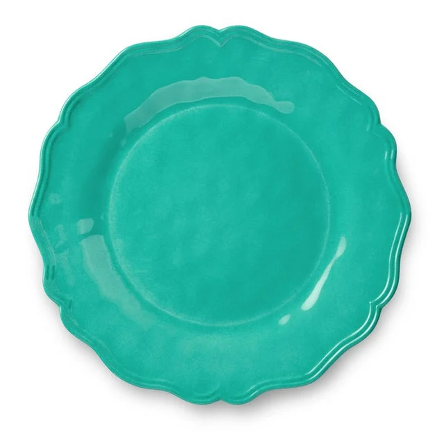 Dinner Plate Set Isabella Crackle 4PC 11 Inch Teal Melamine
