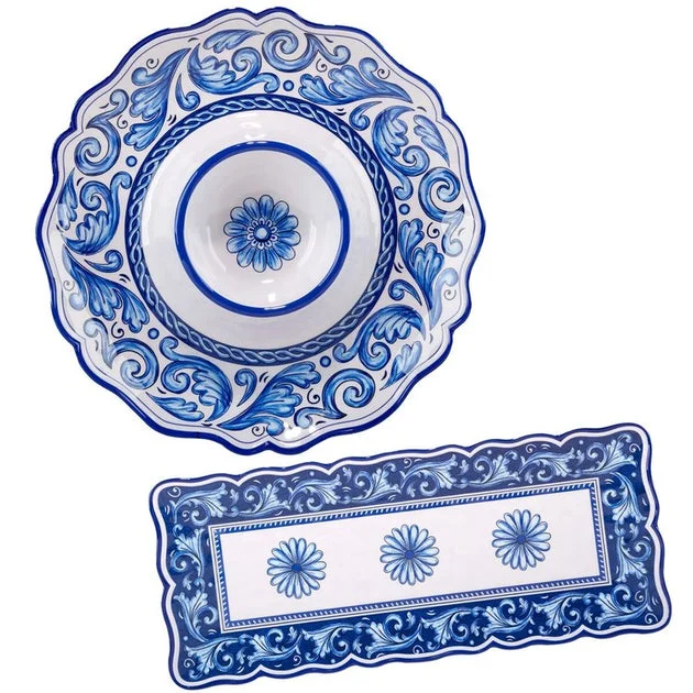 Chip and Dip Set Veranda 2PC Multicolored Melamine